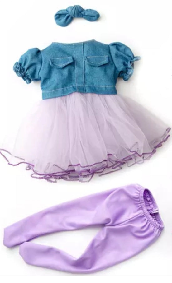 Blue Jean Top/Purple Tights
